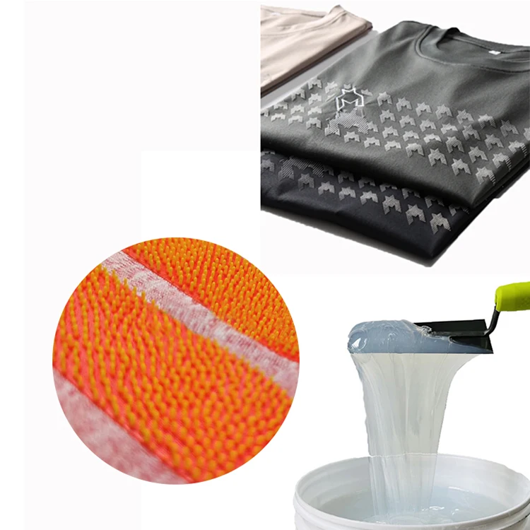 Hengyi Factory Brush Logo Liquid Screen printing silicone for Clothes Patches LOGO fabric