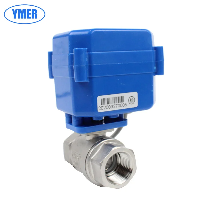 Mini  2-way Ac22OV  electric motor ball valve stainless steel  for garden water irrigation 1/2inch NC NO flow control valve