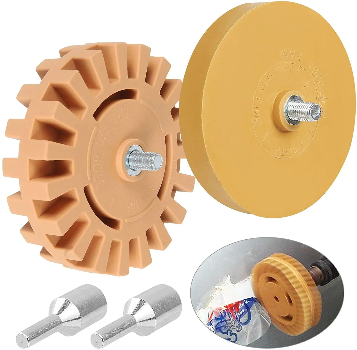 Hot Sell 3.5 inch Rubber pad Offset Style Decal Eraser polishing Wheel