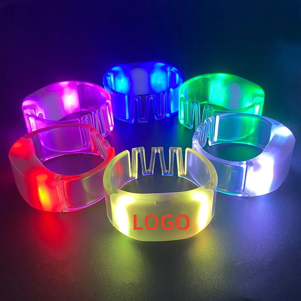 LED Glow Bracelets Light Up Glow in The Dark Party Favors PVC Led Wristbands for Concerts Festivals Game Prizes Sports Rave