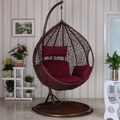 Hot Sale Cheap Price Patio Rattan/Wicker Furniture Egg Shape Swing Chair/Indoor Outdoor Garden Hanging Chairs