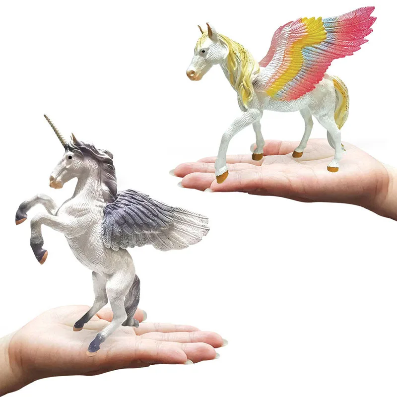 
2021 Factory Wholesale PVC Simulation Myth Elf Unicorns Statue Model Animal Toys Figurines 