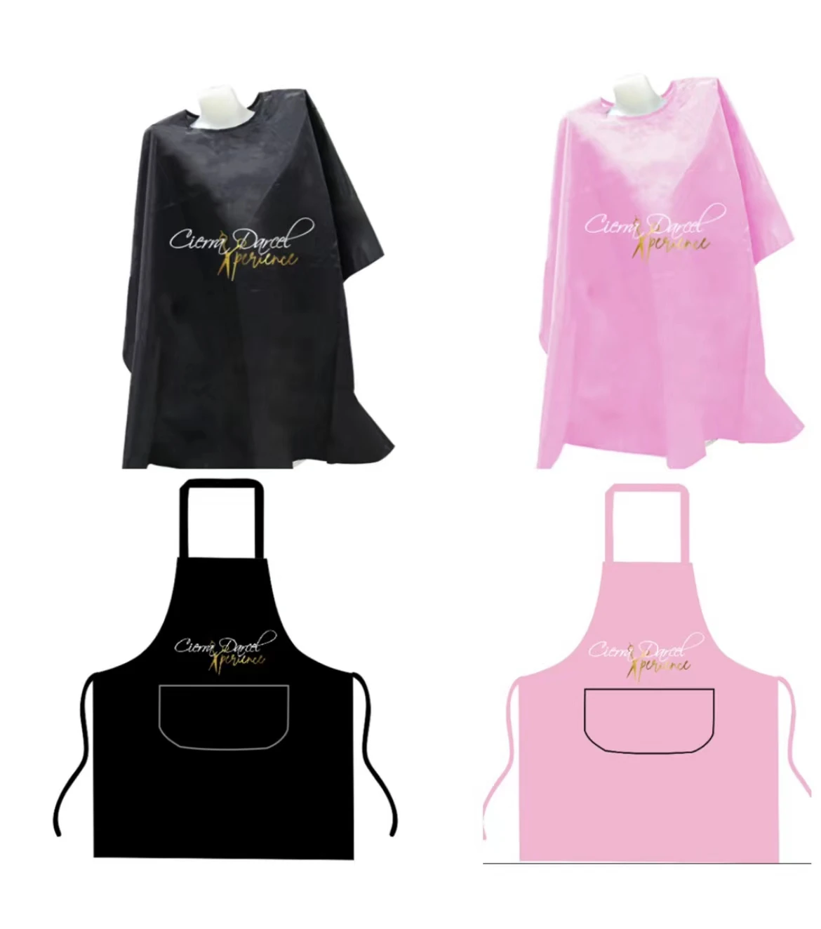 professional printed polyester hair salon hairdressing barber capes with silicone neck hair apron with logo