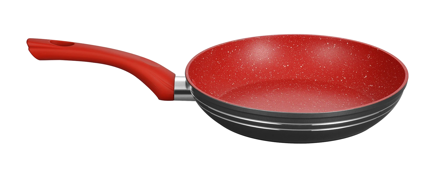 Top sale with high quality 3layer Red Marble non-stick frying pan with soft touch handle Eco-friendly non-stick Skillet