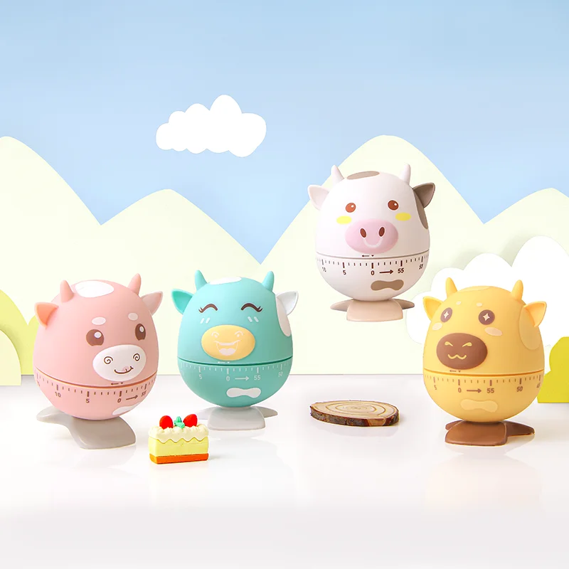 60 Minute Kitchen Timer Cute Animal Cow Countdown Clock For