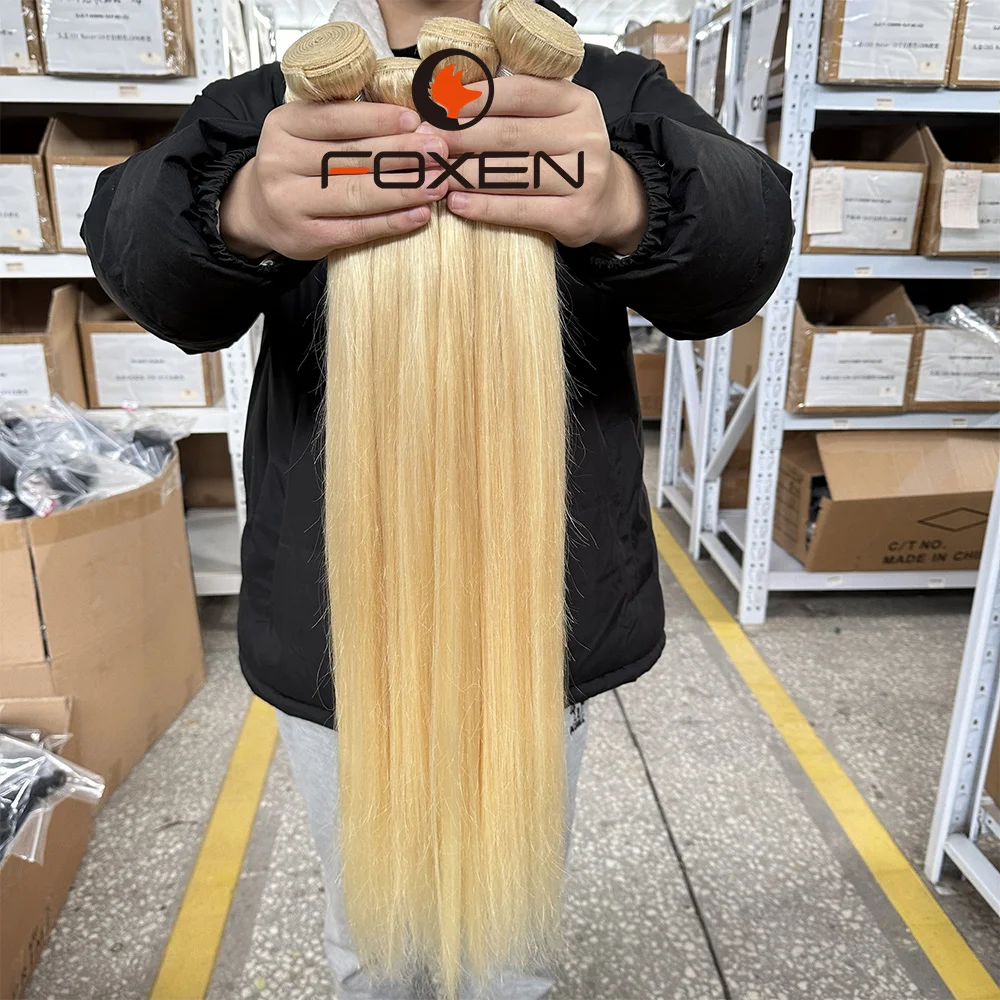 Raw Virgin Brazilian 613 Blonde Hair Bundles Thick Blonde Hair Bundles Wholesale Hair Vendors Virgin Bundles In Bulk