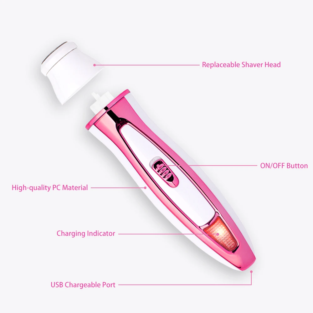 Многофункциональное 5 в 1 электрическое средство для удаления волос на лице Женский Триммер безболезненная Женская бритва ног и бровей мини-эпилятор