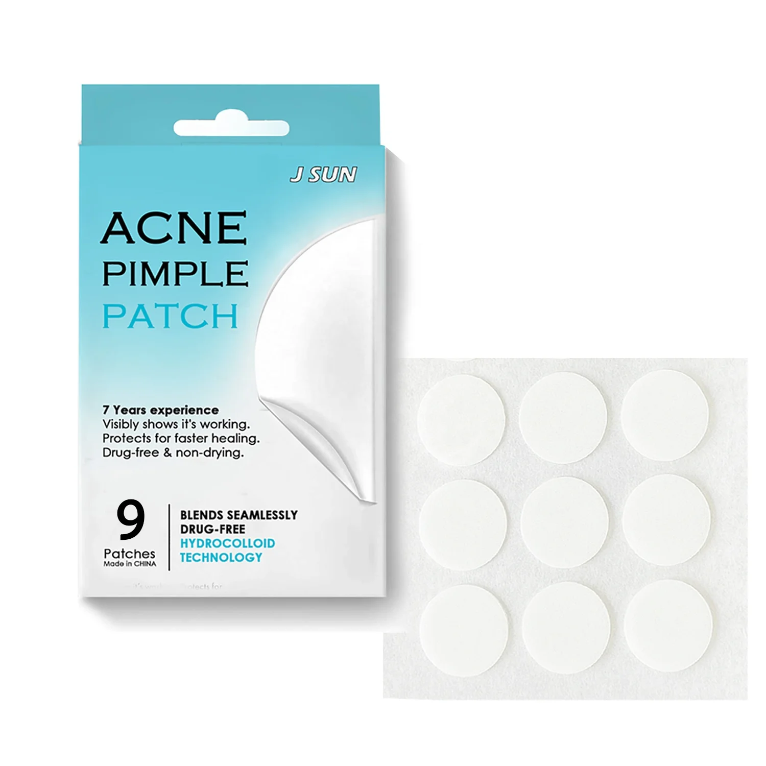 9 Count Acne Pimple Patch Translucent Hydrocolloid Patch Spot Treatment Zit Stickers for Face and Body