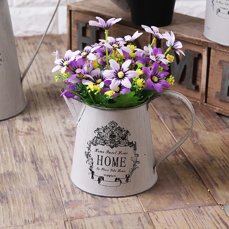 Wholesale home decor vintage style floor metal flower vase