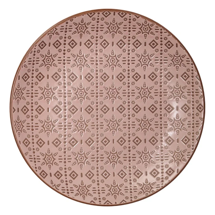 High quality ceramic plate matt glaze printed ceramic Chinese plate