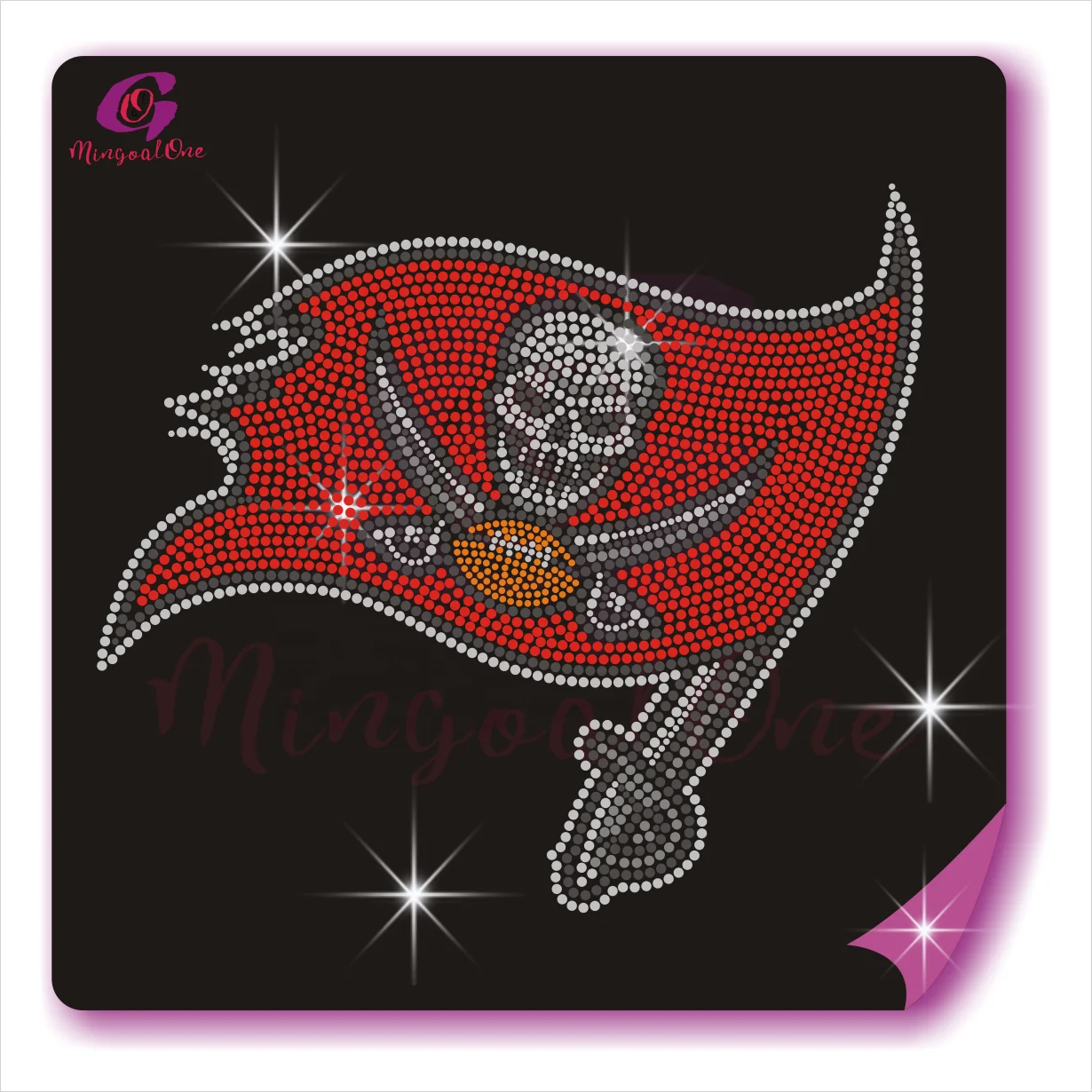 Top Sale Fashion Bling Team Logo Hot Fix Rhinestone Transfer Customized Rhinestone Heat Transfer Design for Clothes