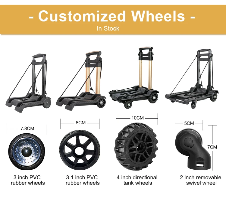 Baoyu Foldable Shopping Trolley Bag Aluminum Trolley Cart Folding Luggage Hand Truck