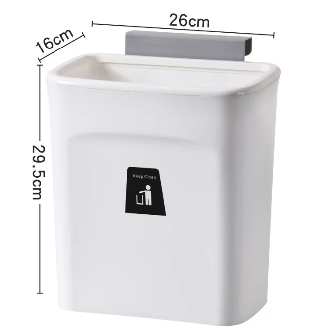 Wall-mounted household kitchen trash can cabinet door bathroom trash can with inner tube