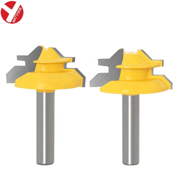 45 Degree Lock Miter carbide Tipped router bits for wood woodworking