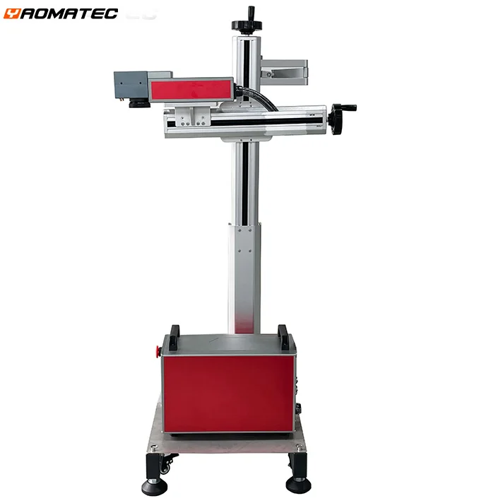 Yaomatec online flying fiber laser engraving printer machine 30w can mark on fast moving items especially for metal , plastic