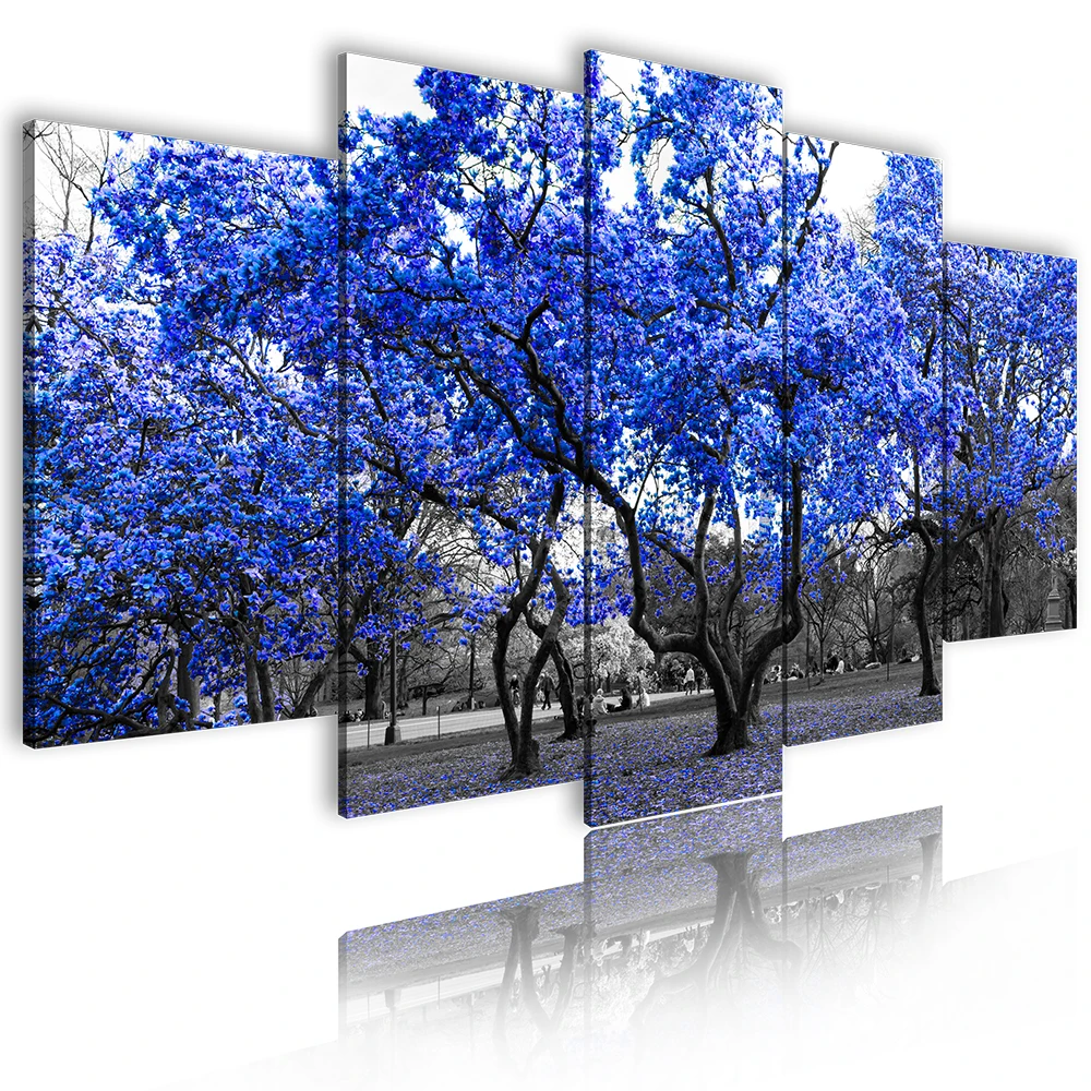 Waterfall Painting Scenery Canvas Panel Custom Decorative Home Decoration Landscape Living Room Picture Prints 5 Piece Wall Art