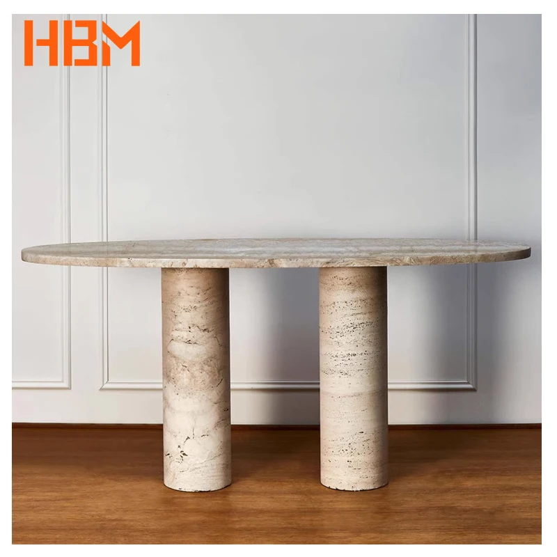 Modern Simple Natural Travertine Table Porch Table Villa Entrance Wall Table