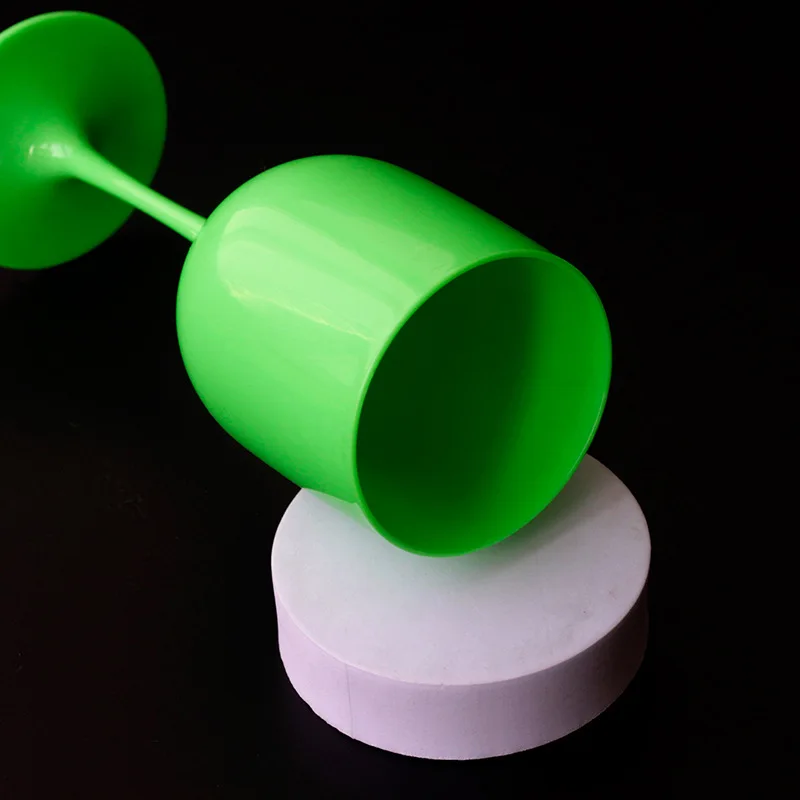 Wholesale Thickened Plastic White 16oz Colorful Wine Goblet High-stemmed Champagne Cup for Bar Party