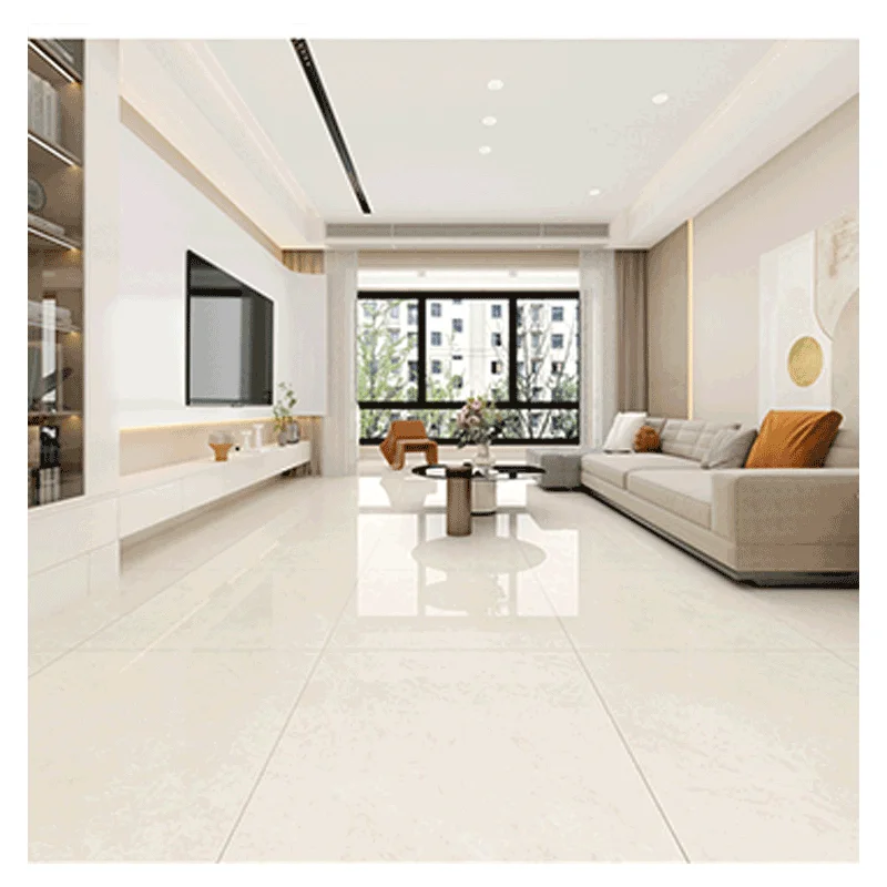 Guangdong Foshan 800x800x10 Living Room Bedroom Floor Tile Dark Grey Marble Pattern Glossy Non-slip Floor Tile