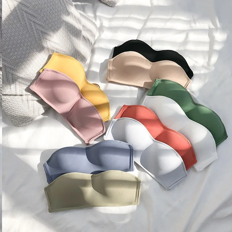 for ladies half cup invisible adhesive strapless u shaped bra for evening dresses