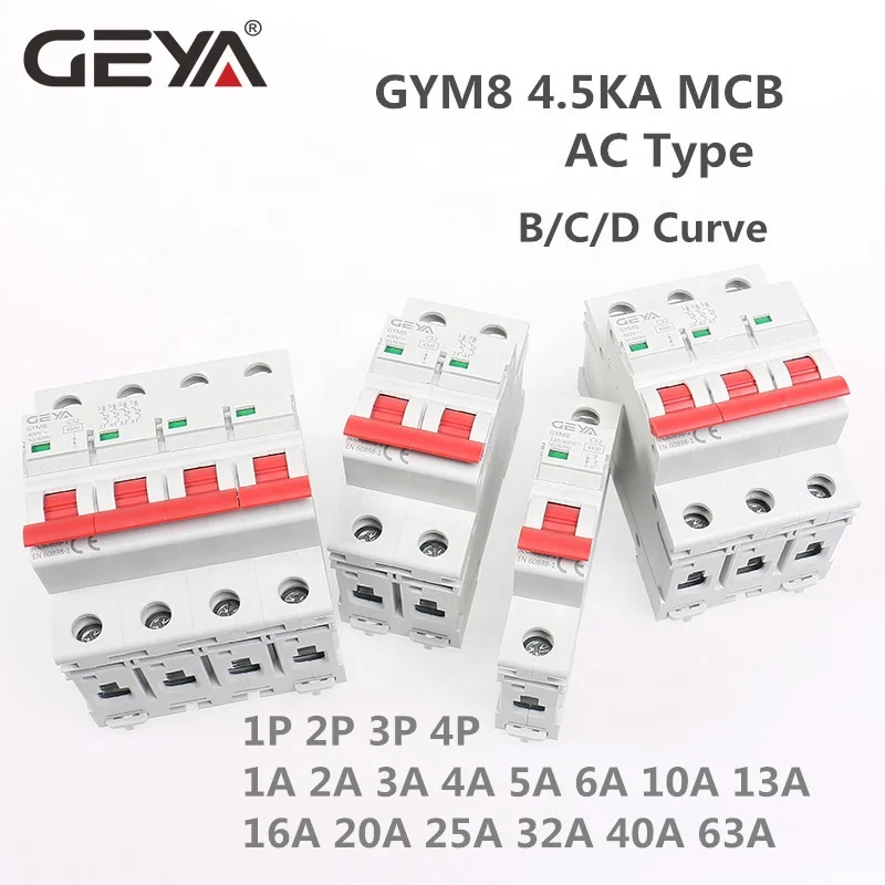 GEYA Wholesale GYM8 6KA Din Rail MCB manufacturer with CB SEMKO CE CERTIFICATE mini circuit breaker