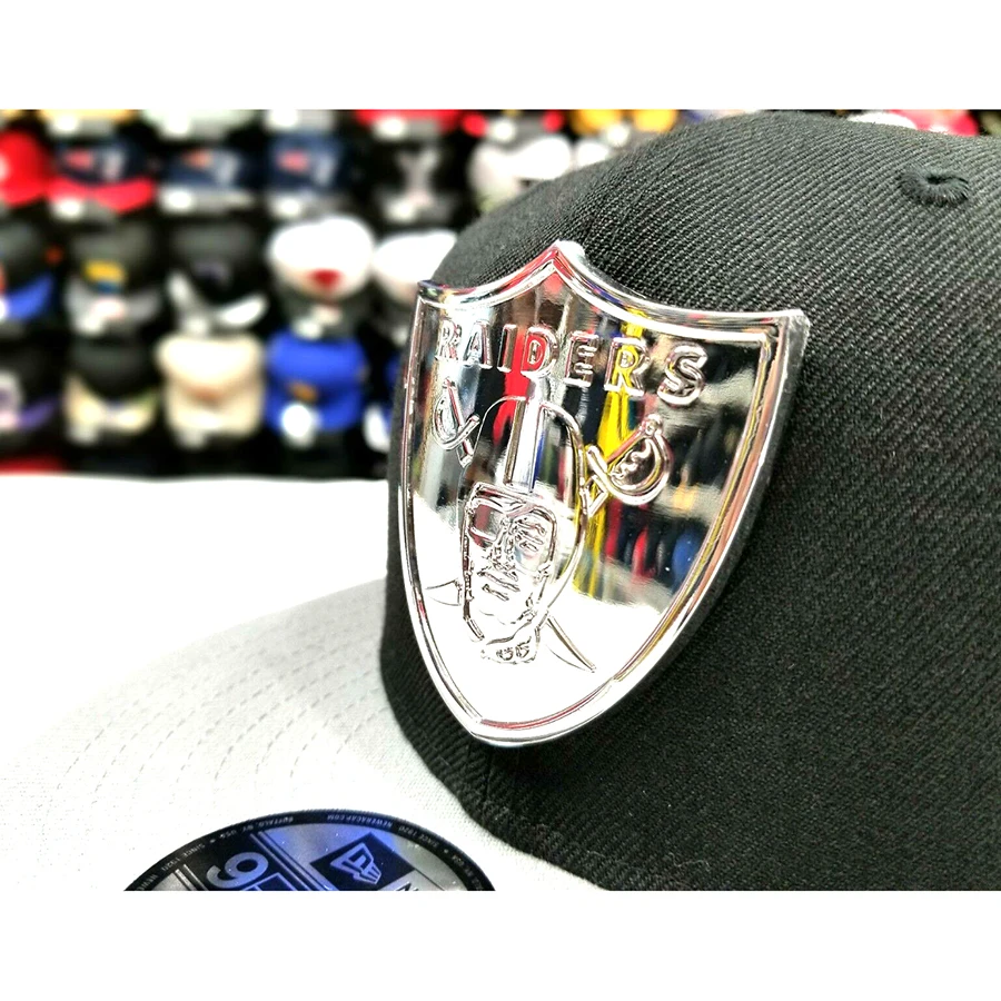 Блестящие хромированные металлические логотипы для шляп