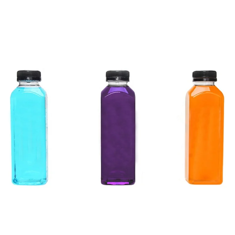 12oz Empty Plastic Juice Bottles with Caps Reusable Transparent Bulk Beverage Containers with Black Tamper Evident Lids