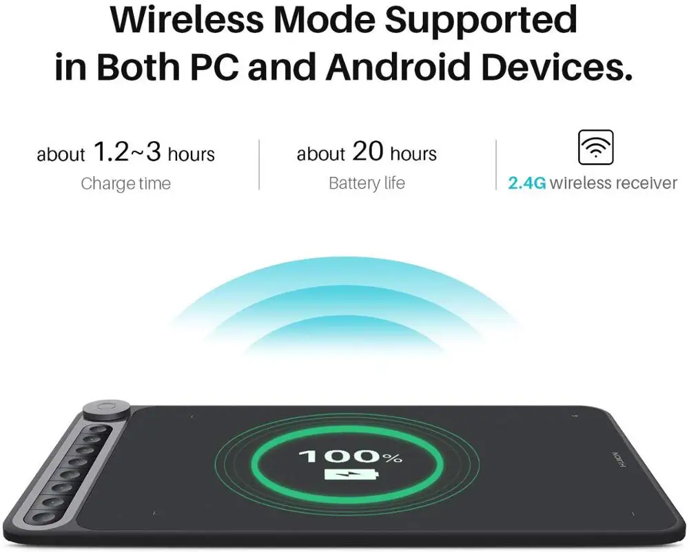  Новый Huion Q620M 2 4G беспроводной приемник 8192 уровней циферблат контроллер интерактивный цифровой стилус графический планшет для