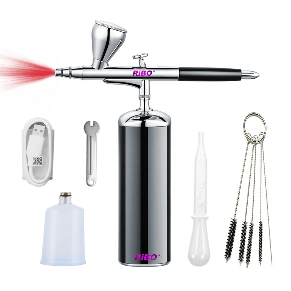 27PSI Cordless Airbrush Mini Rechargeable Airbrush Compressor Double action Airbrush Pen  For Makeup, Model Painting, Tattoo