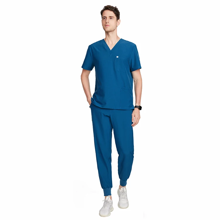 Custom Men Nursing Scrub Jogger Hospital Sets Anti-wrinkle Stretchy Scrubs Uniforms Nurse Top Medical Scrubs Hospital Uniforms