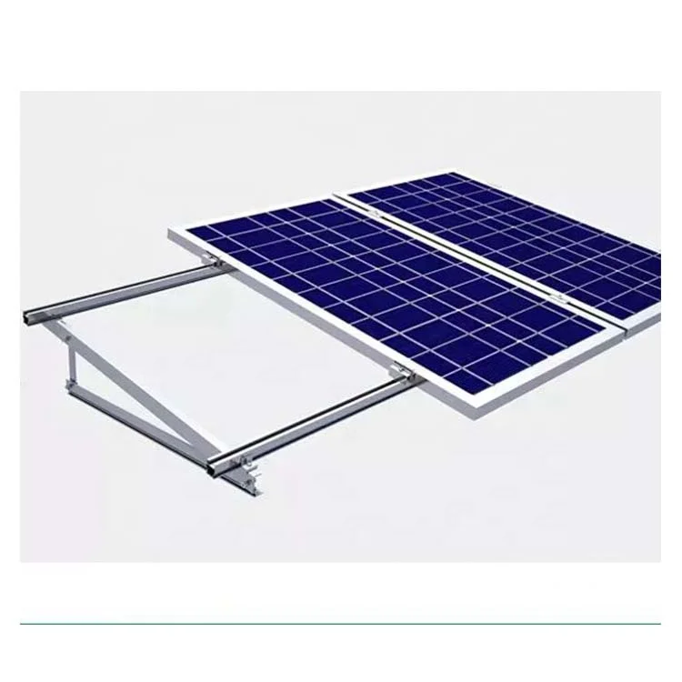 New solar flat roof ballasted mounting frames ground system install PV panel non penetrating rail less racking  racking support