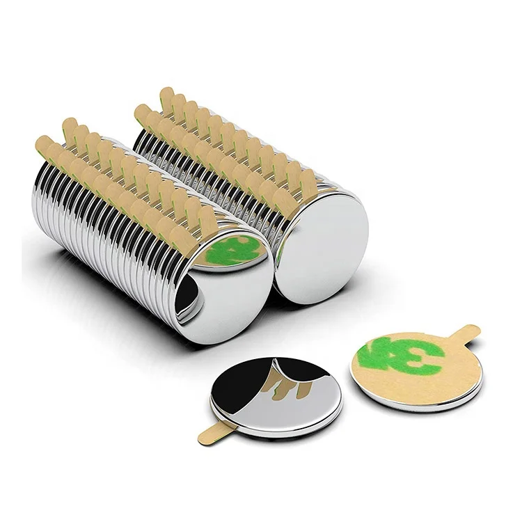 Customized N35 Circle Disc Round Neodymium Magnets NdFeB Magnetic with Self-adhesive