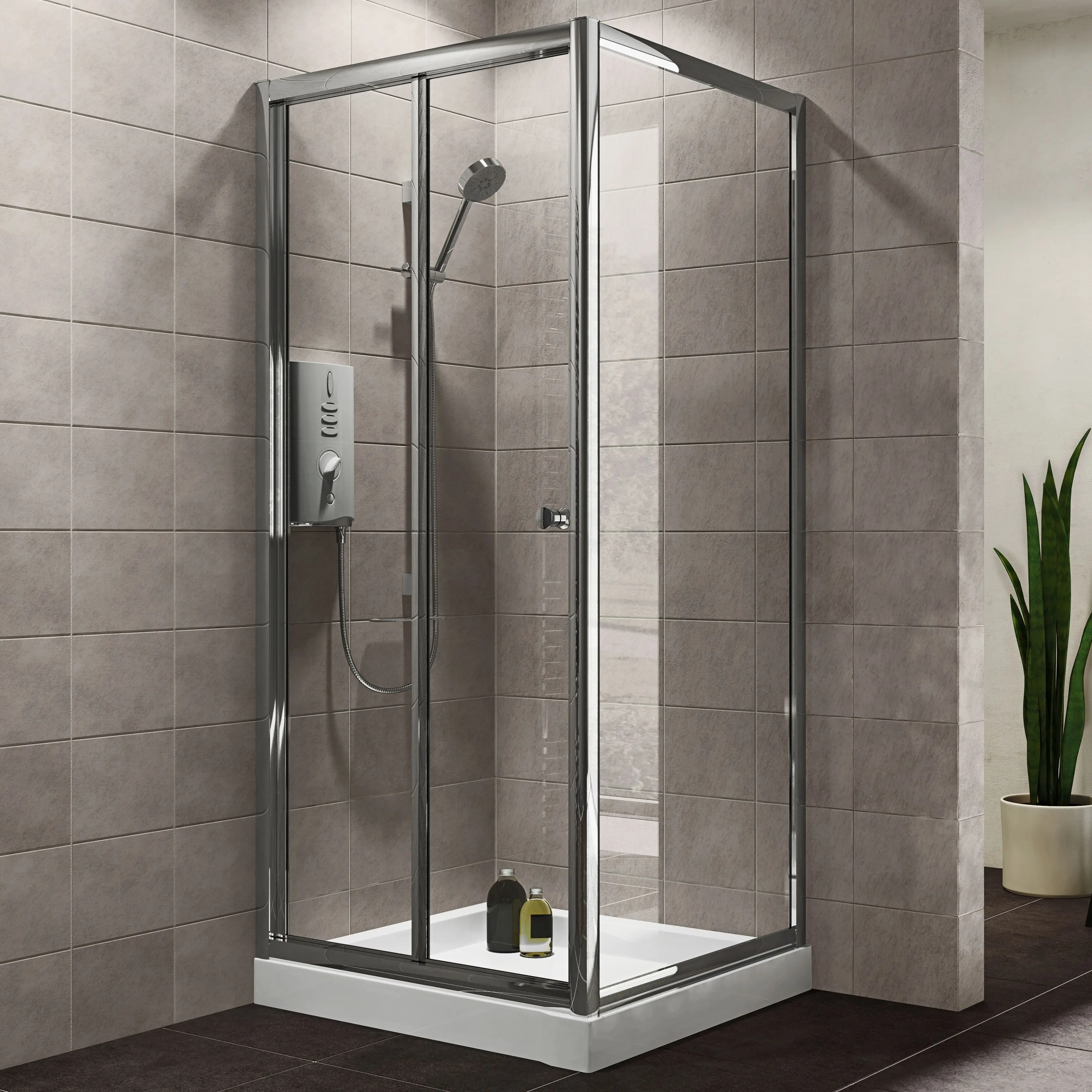 Hot selling shower cabin square style two sided tempered glass shower box top quality hot selling corner shower