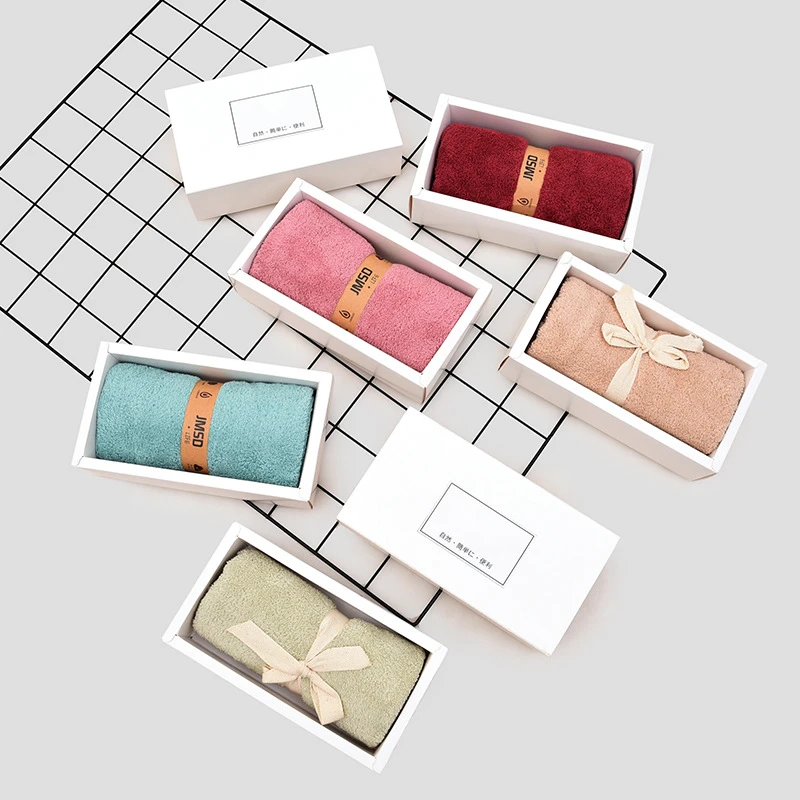 Ready to ship face towel set wholesale cheap price 100% microfiber soft lint free luxury box gift towels set
