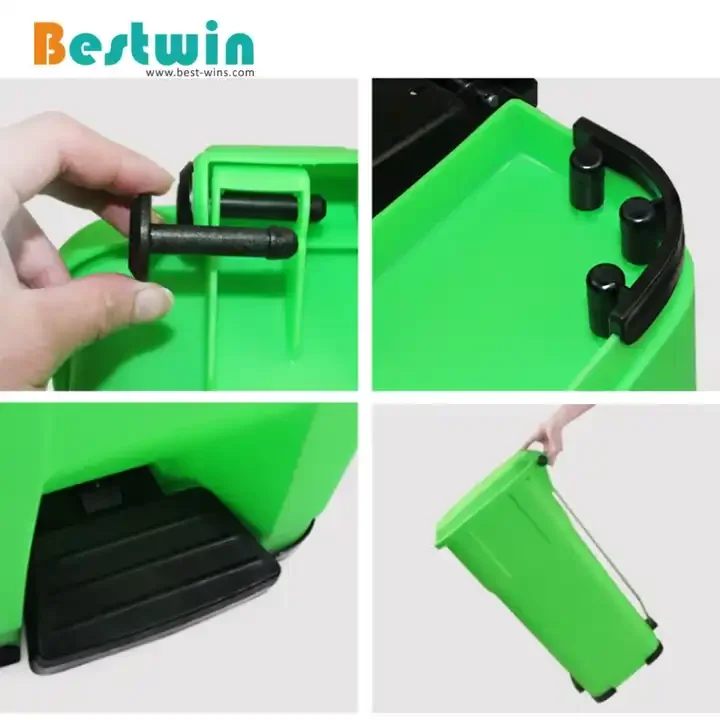 33L 50L Rectangular Plastic Waste Trash Can Foot Pedal Waste Bins For Hospital