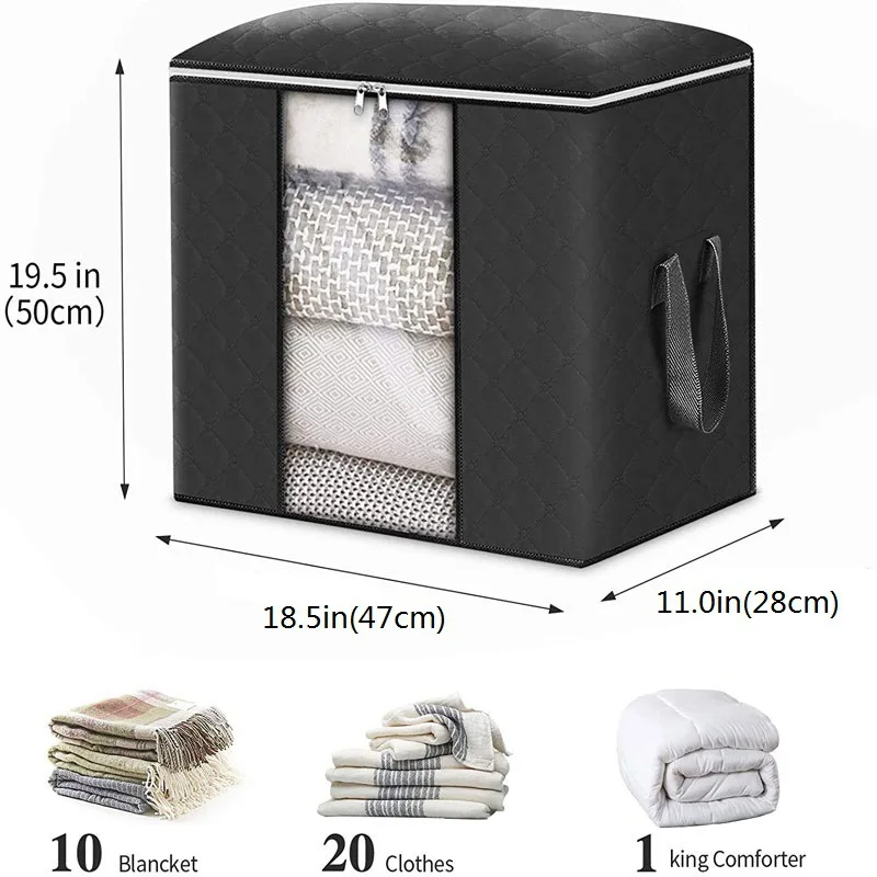 Hot Sale Clothing Storage Bag Large Capacity Foldable Clothes Storage Bag Organizer with Reinforced Handle