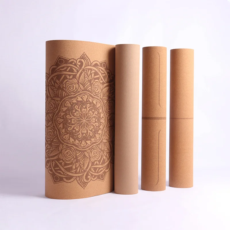 OEM Factory Fitness Foldable Yoga Mat Eco-friendly Cork Rubber Gym Pilates Exercise Yoga Mats