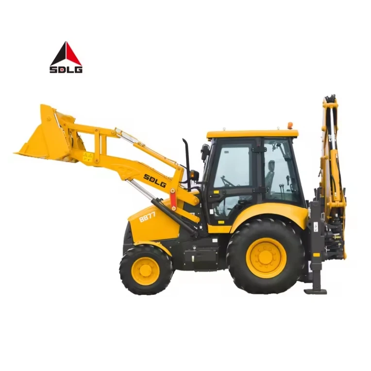 SDLG B877F 70KW Excavator Machine Articulated Mini Excavator Towable Backhoe with Backhoe Digger and Front Loader Customized 1m3