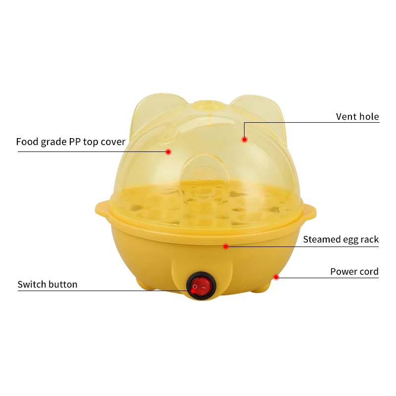 Multi-function Bear Lid Egg Cooker Egg Steamer Kitchen Appliances Helper Breakfast Machine Egg Boiler