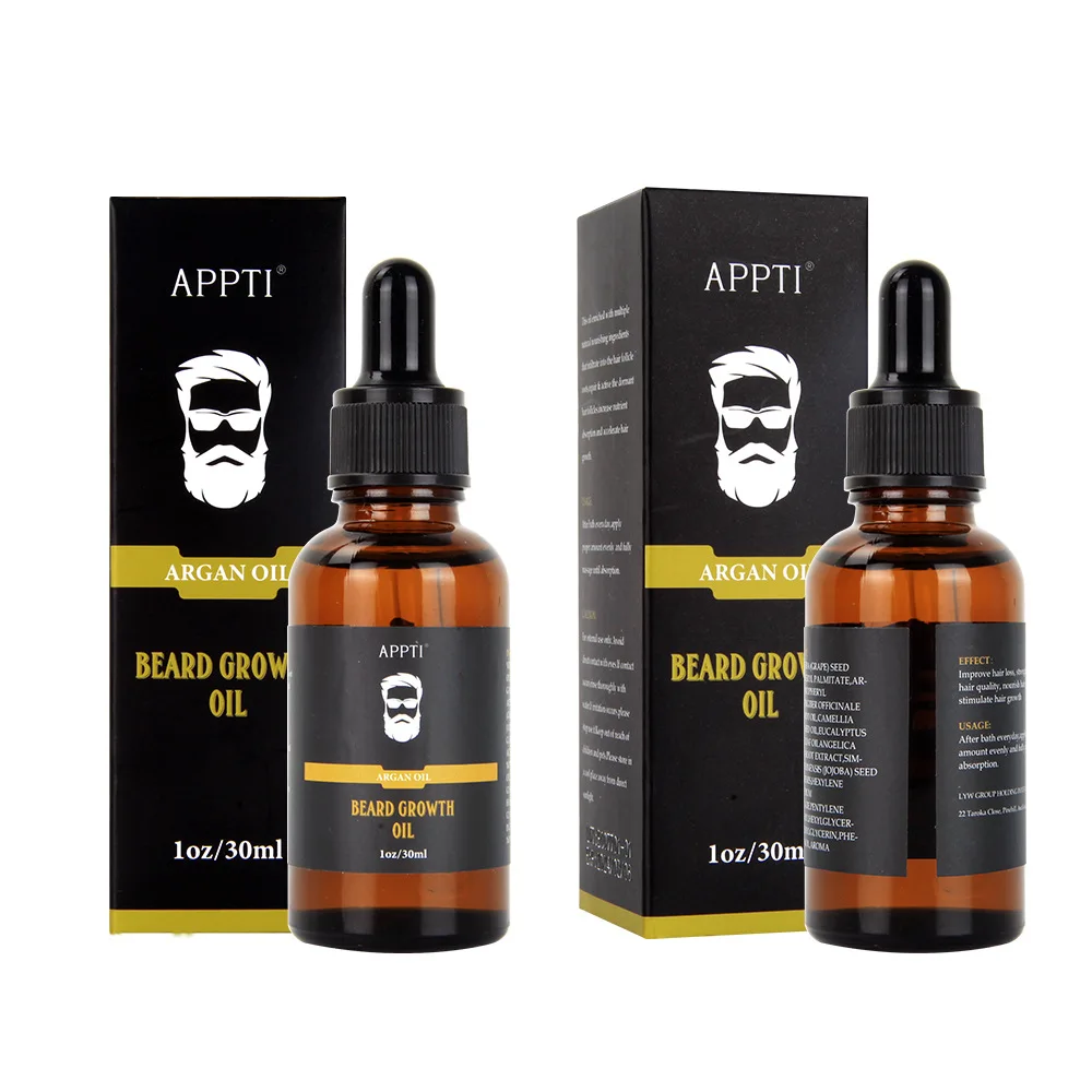 Hot Sell Simple Design Natural Herbal Extracts 30ml Beard Growth Oil For Men Beard Care Daily Use