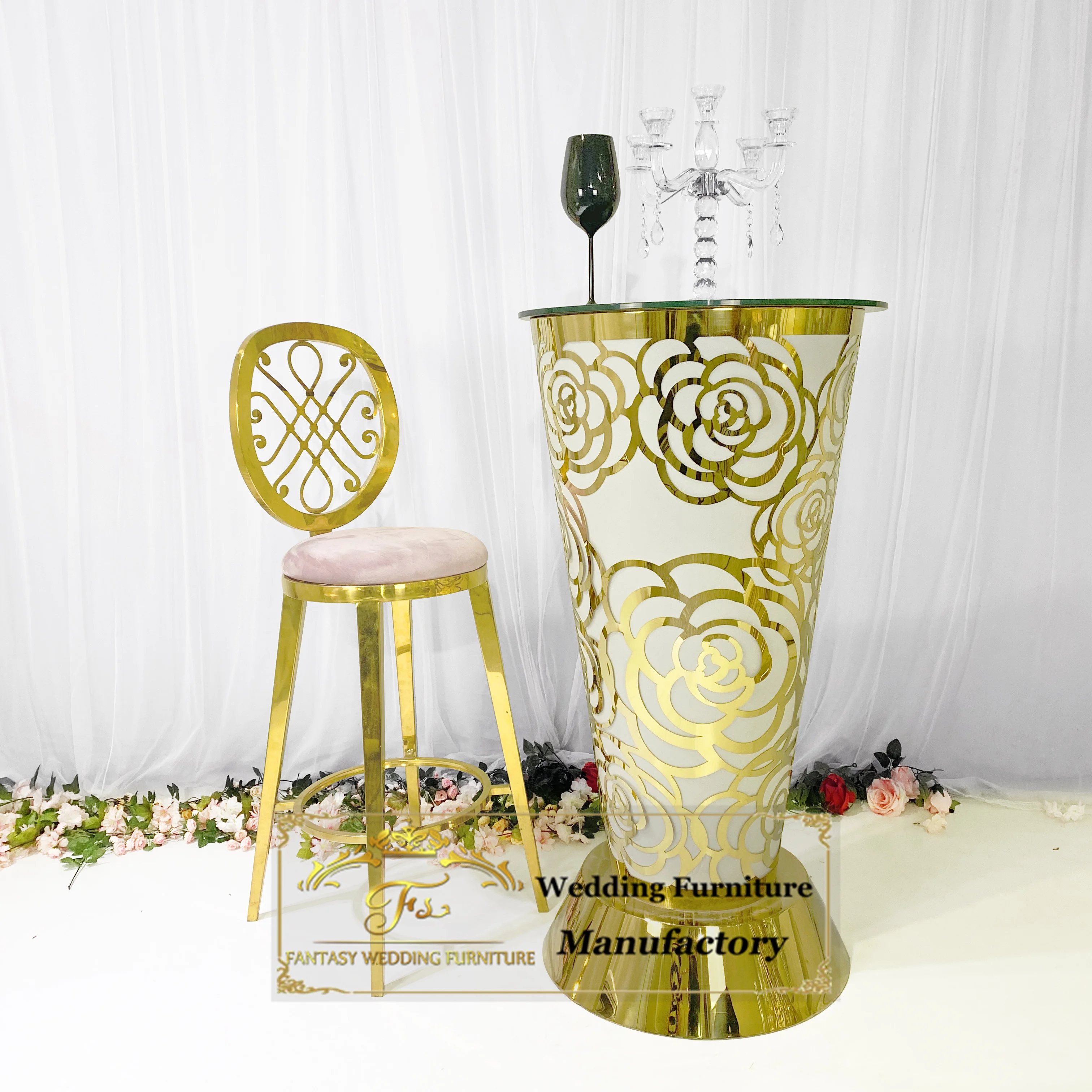 colorful led light outdoor cocktail high bar table for events