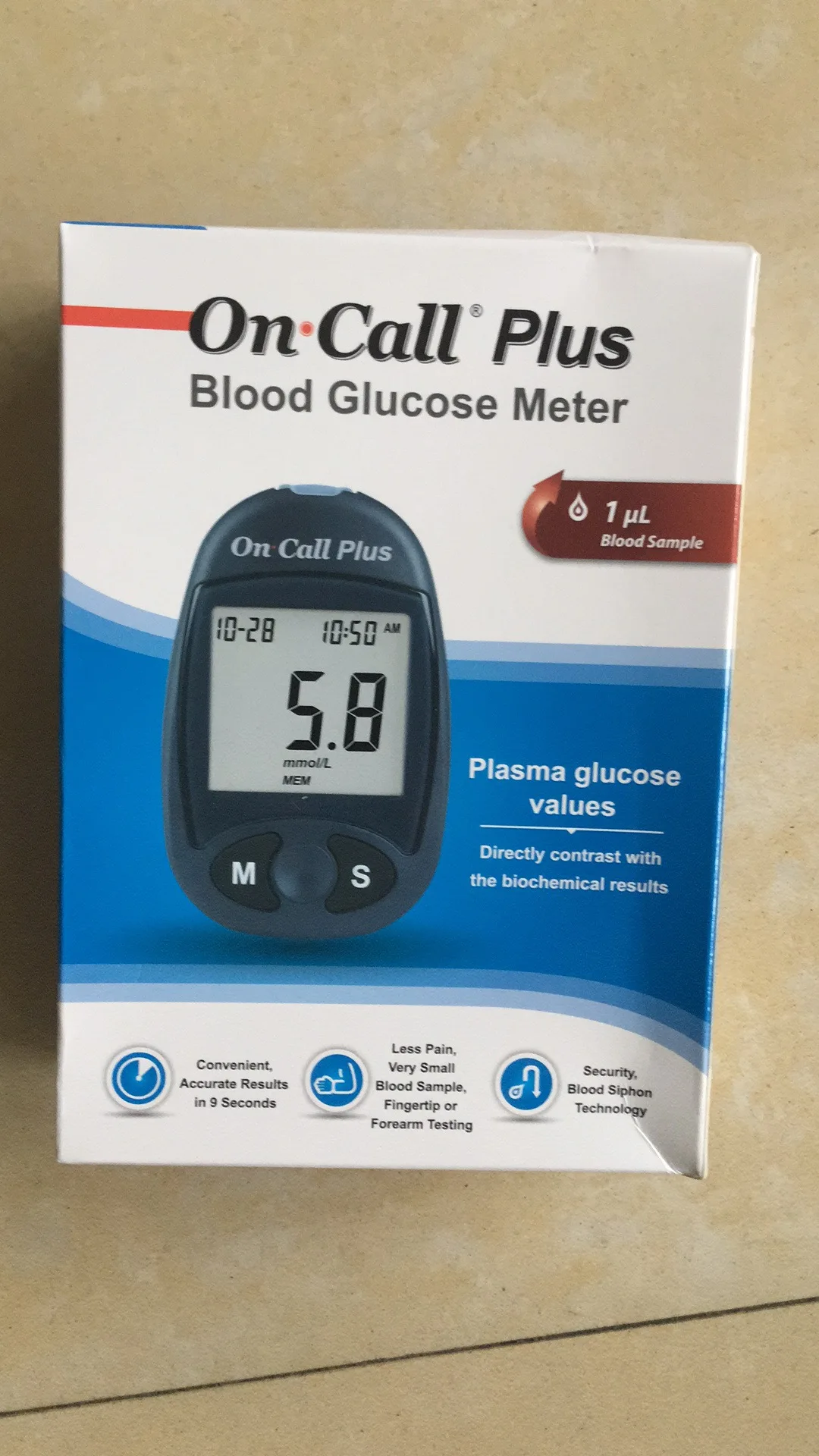 
blood glucose meter on call plus 