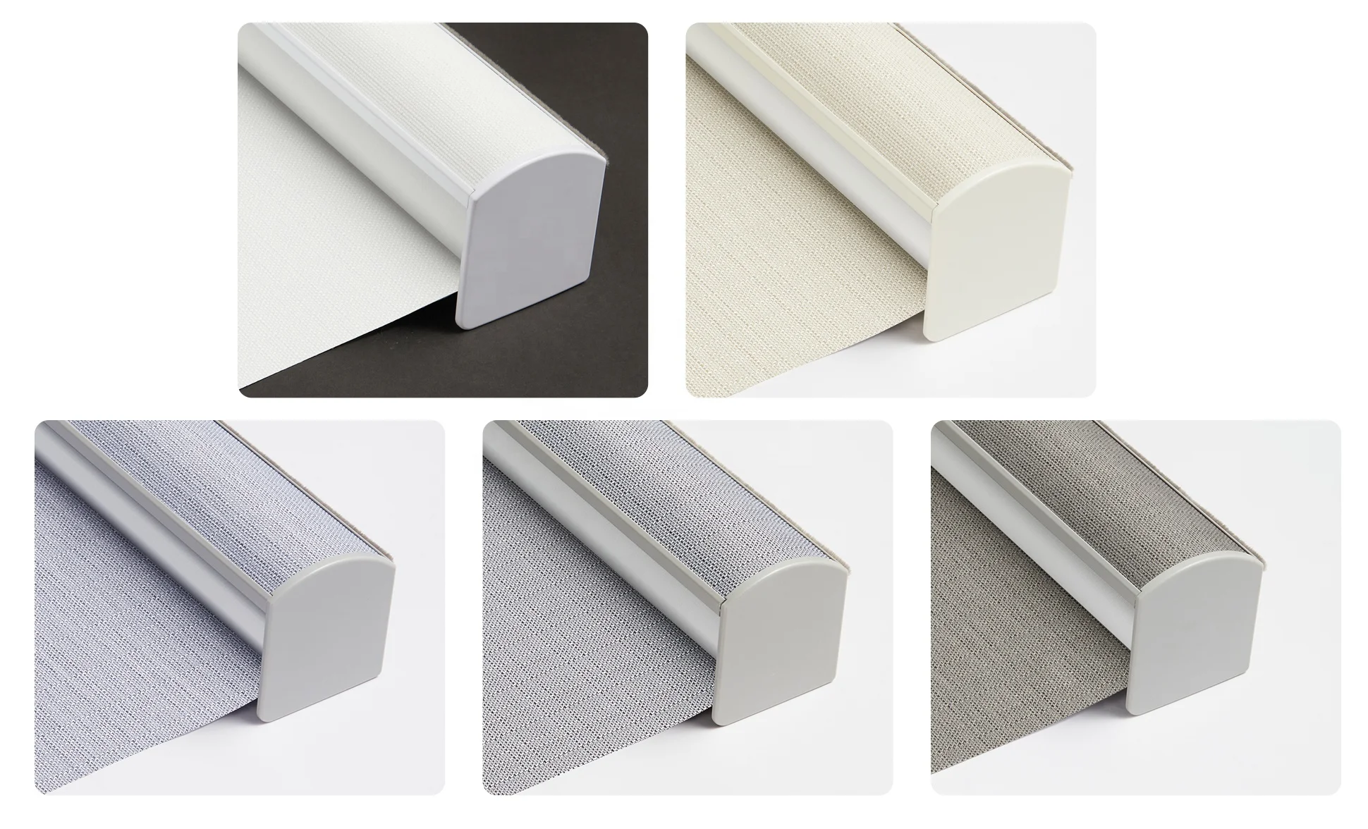 Factory Customized Free-Stop Cordless Window Shades Blackout Roller Blinds With Fabric-Covered Aluminum Valance