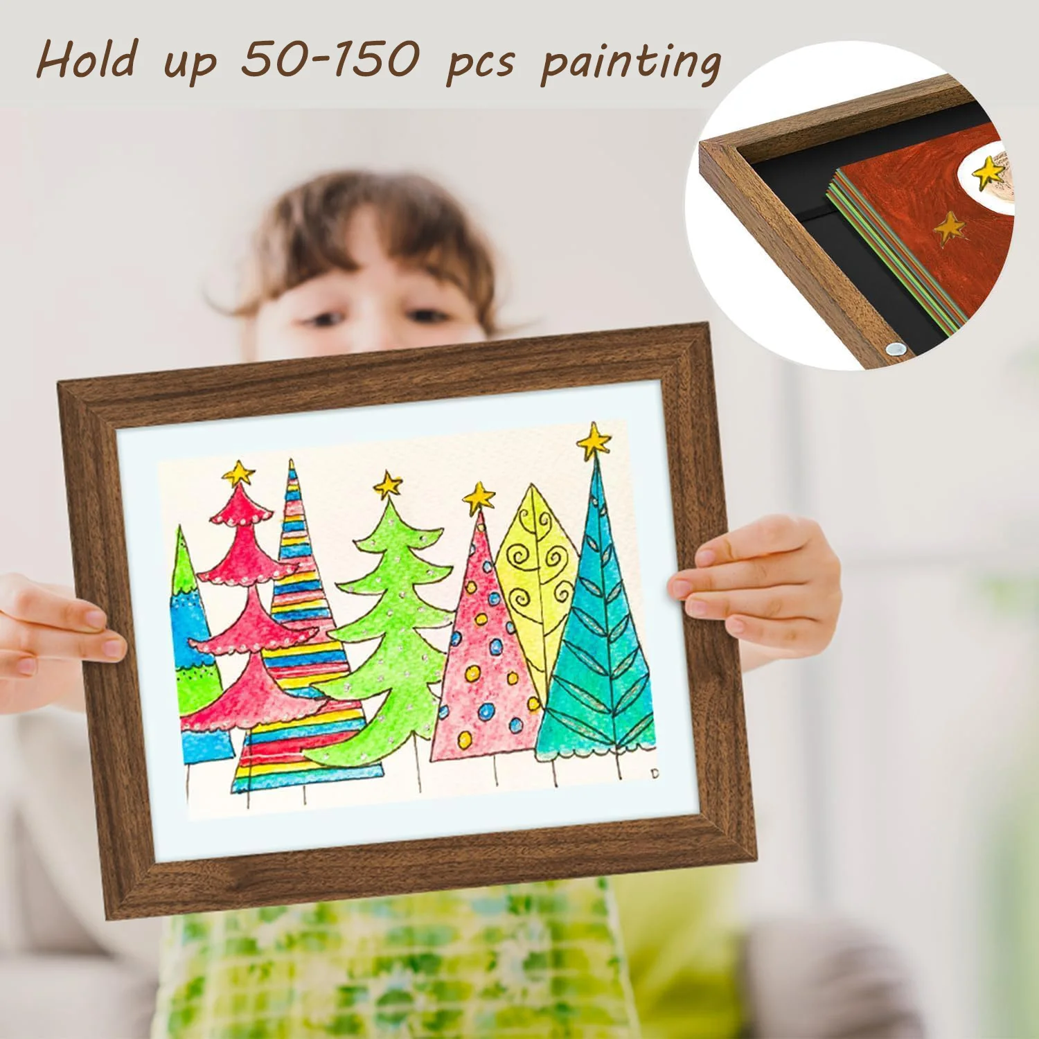 Hot sale solid wood Front-Opening for Kids Drawings, Artworks, Children Art Projects, Schoolwork  A4 Kids Art Photo  Frames