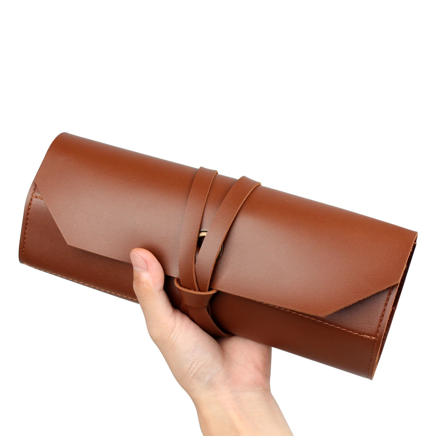 
Custom Carrying Portable Multi-function Leather Electrical Rolling Tool Bag 