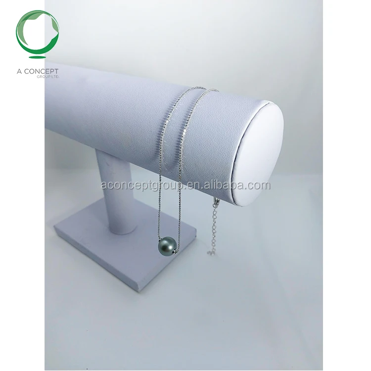 Ожерелье из серебра 925 пробы с блестящим серым/темным жемчугом P005N090, 10-11 мм, Длина Таити, 40 см + 5 см, удлинитель, жемчуг Таити