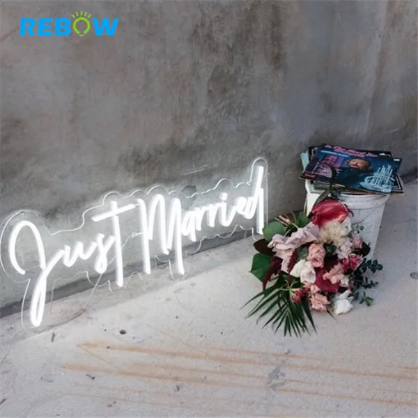 Rebow Drop shipping electronic flex light letters custom led neon sign for advertising decor