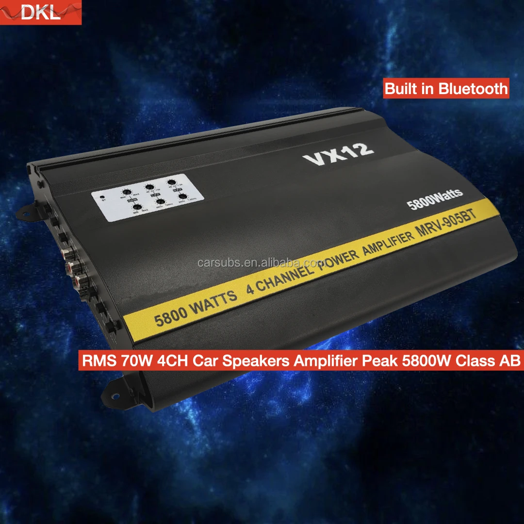 Sound Quality Customized RMS 75W 4CH Car Subwoofer Speaker Amplifier 4 Channels Peak 5800W Full range Car Amplifier Class AB