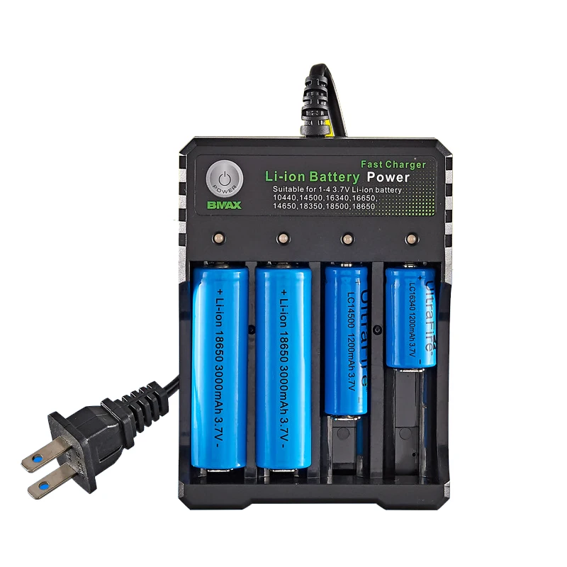 
2020 Hot Sales 18650 Battery Charger 4 Slotsli ion AA AAA Battery Charger For 18650 26650 20700 14500 