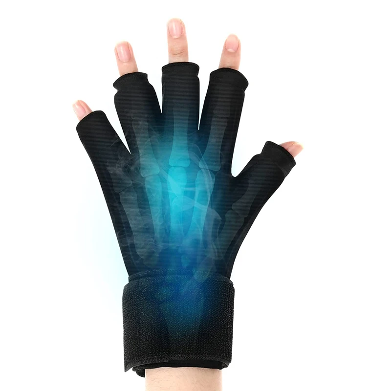 Cooling ice compress therapy half gloves,Finger leakage gloves for relieve the pain of arthritis.